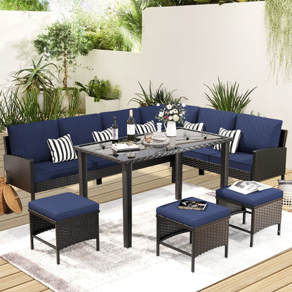 Elegant 7-Piece Outdoor Furniture Set with Waterproof Cushions