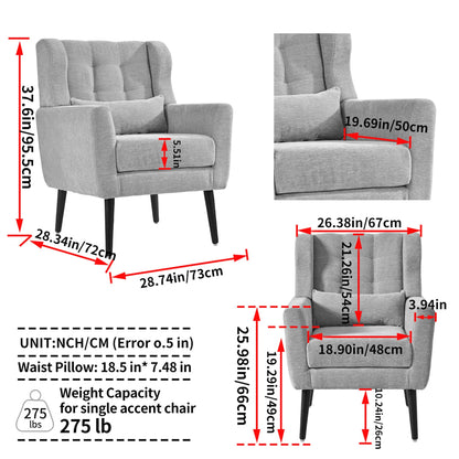 Modern Olive Green Chenille Accent Chair