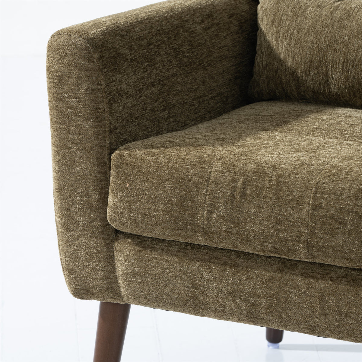 Modern Olive Green Chenille Accent Chair