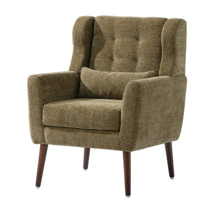 Modern Olive Green Chenille Accent Chair