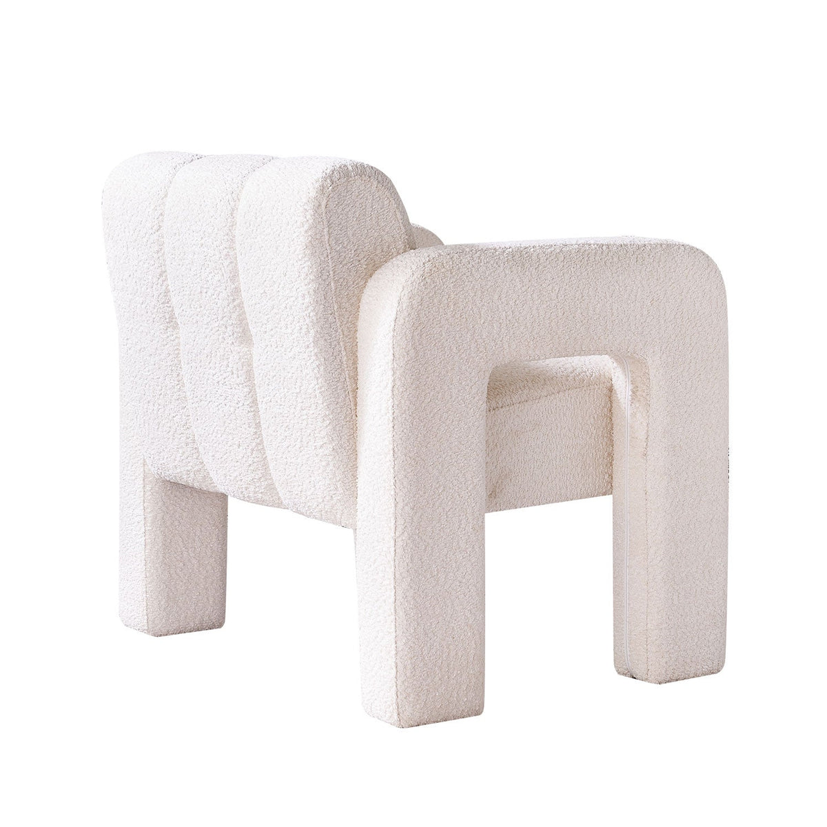 Modern Boucle Accent Chair – Low Profile, Wide Seat