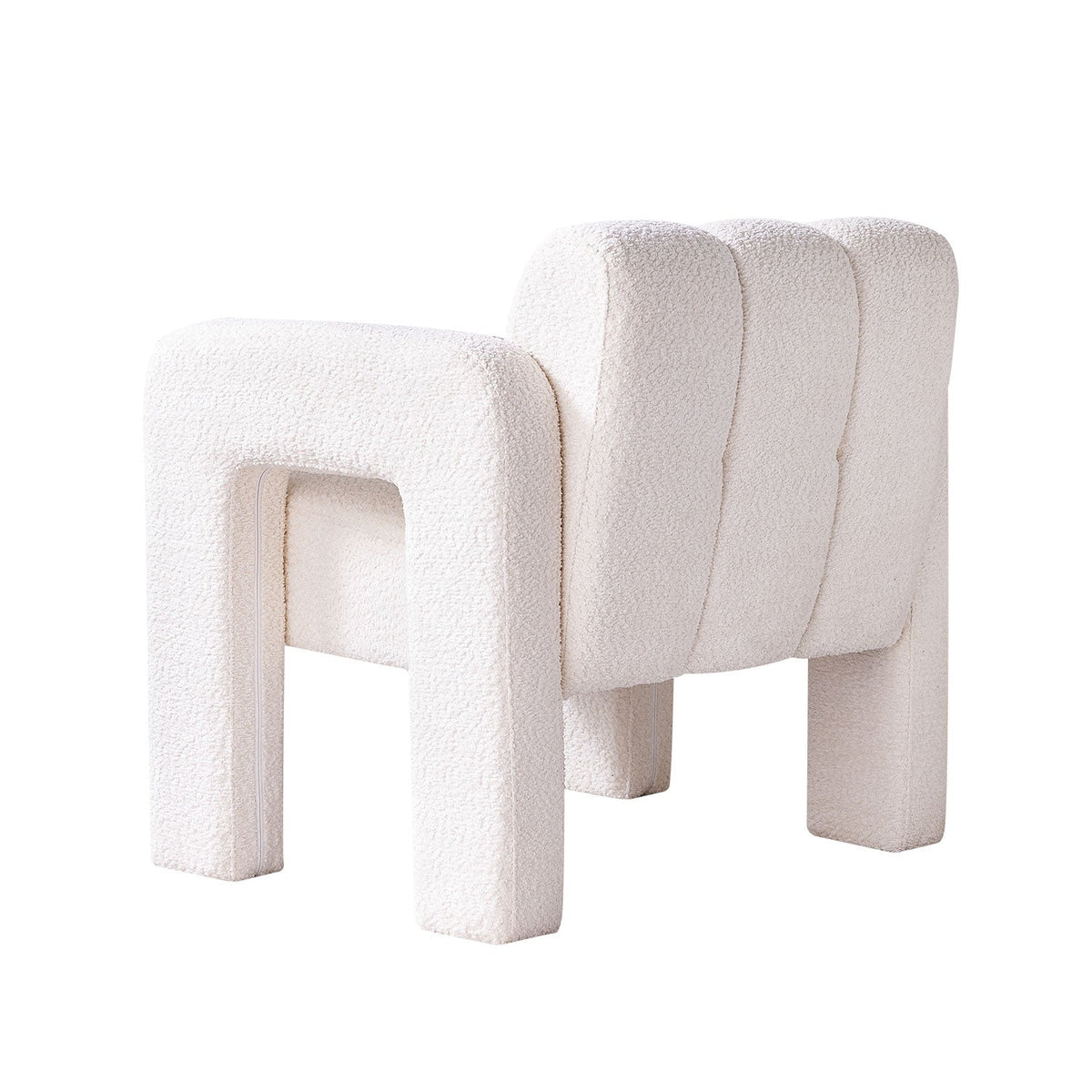 Modern Boucle Accent Chair – Low Profile, Wide Seat