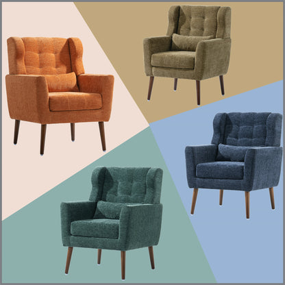 Modern Olive Green Chenille Accent Chair