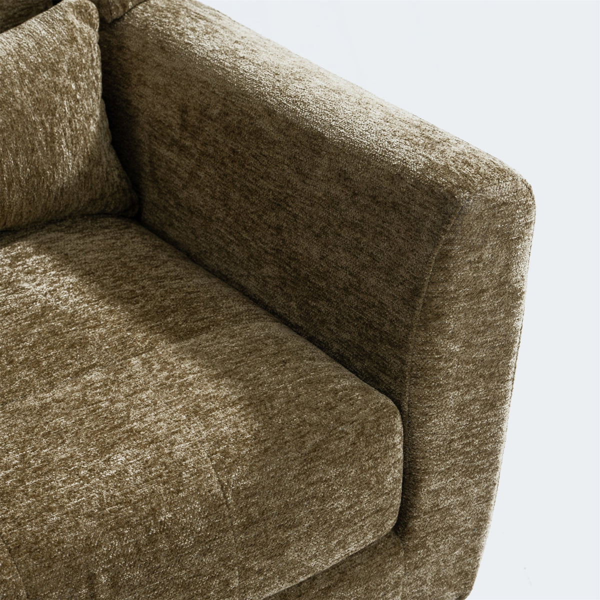 Modern Olive Green Chenille Accent Chair