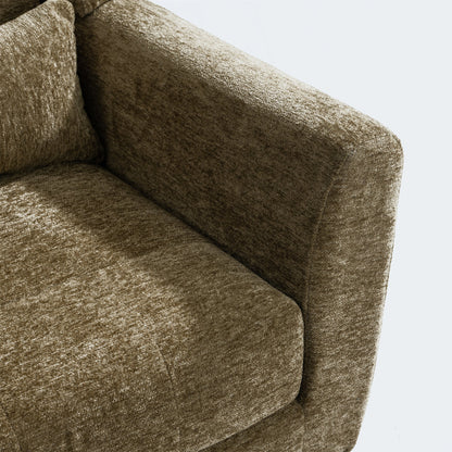 Modern Olive Green Chenille Accent Chair