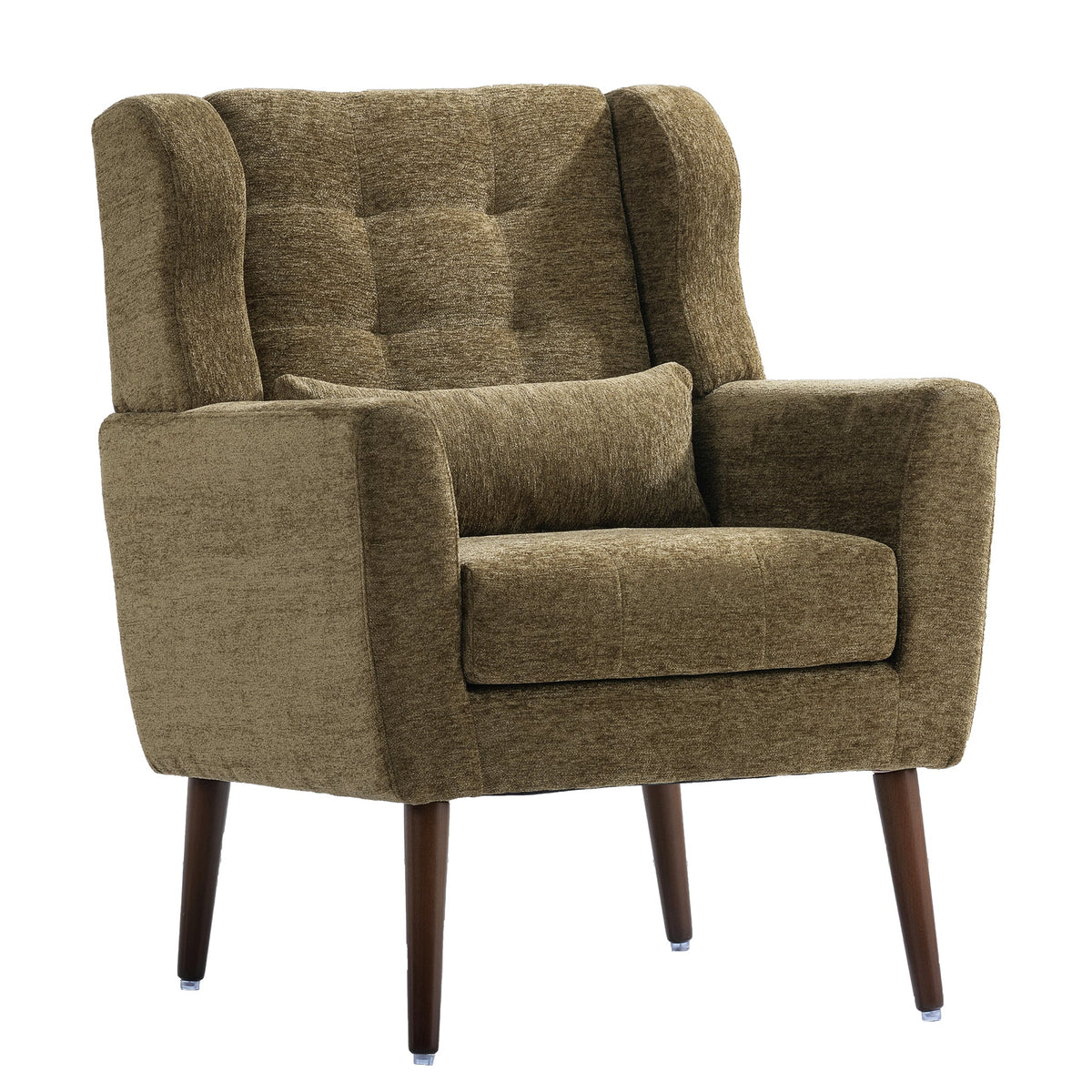 Modern Olive Green Chenille Accent Chair