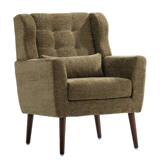 Modern Olive Green Chenille Accent Chair