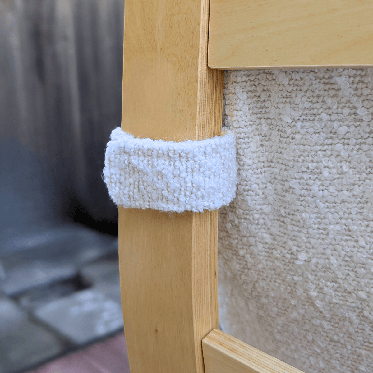 Natural White Bouclé Poäng Slipcovers – Compatible with IKEA Poäng Chair & Footstool